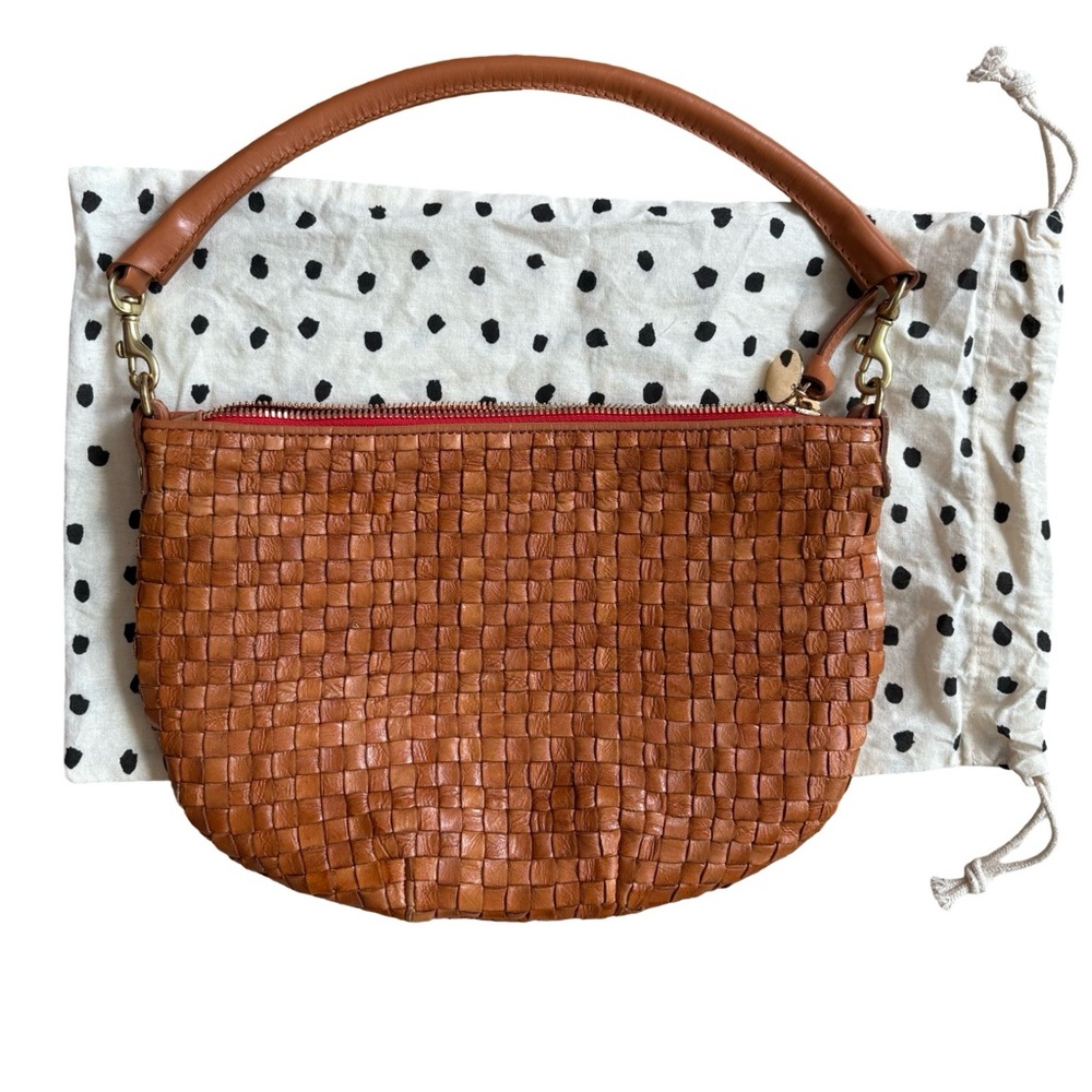 Clare V Petite Moyen Natural Woven Checker